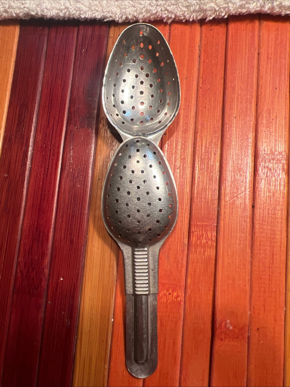 Vintage Stainless Sliding Tea Infuser Strainer Spoon RARE